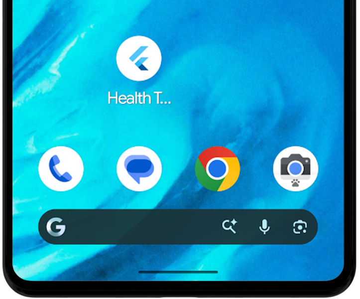 The health tracker app, with a default icon, on my phone.